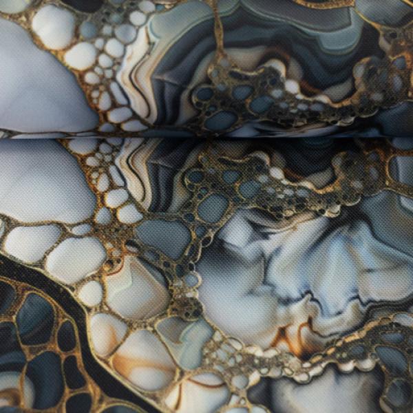 Outdoorstoff Flowing Bloom Marbels in grau/gold Töne by Swafing von Sarah Mariam